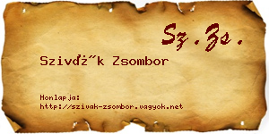 Szivák Zsombor névjegykártya