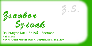 zsombor szivak business card