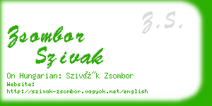 zsombor szivak business card